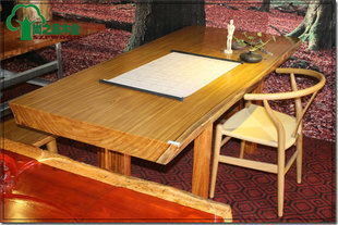 非洲|金絲柚木王大板|紅木家具原木辦公桌|前臺桌|實木書桌200-90